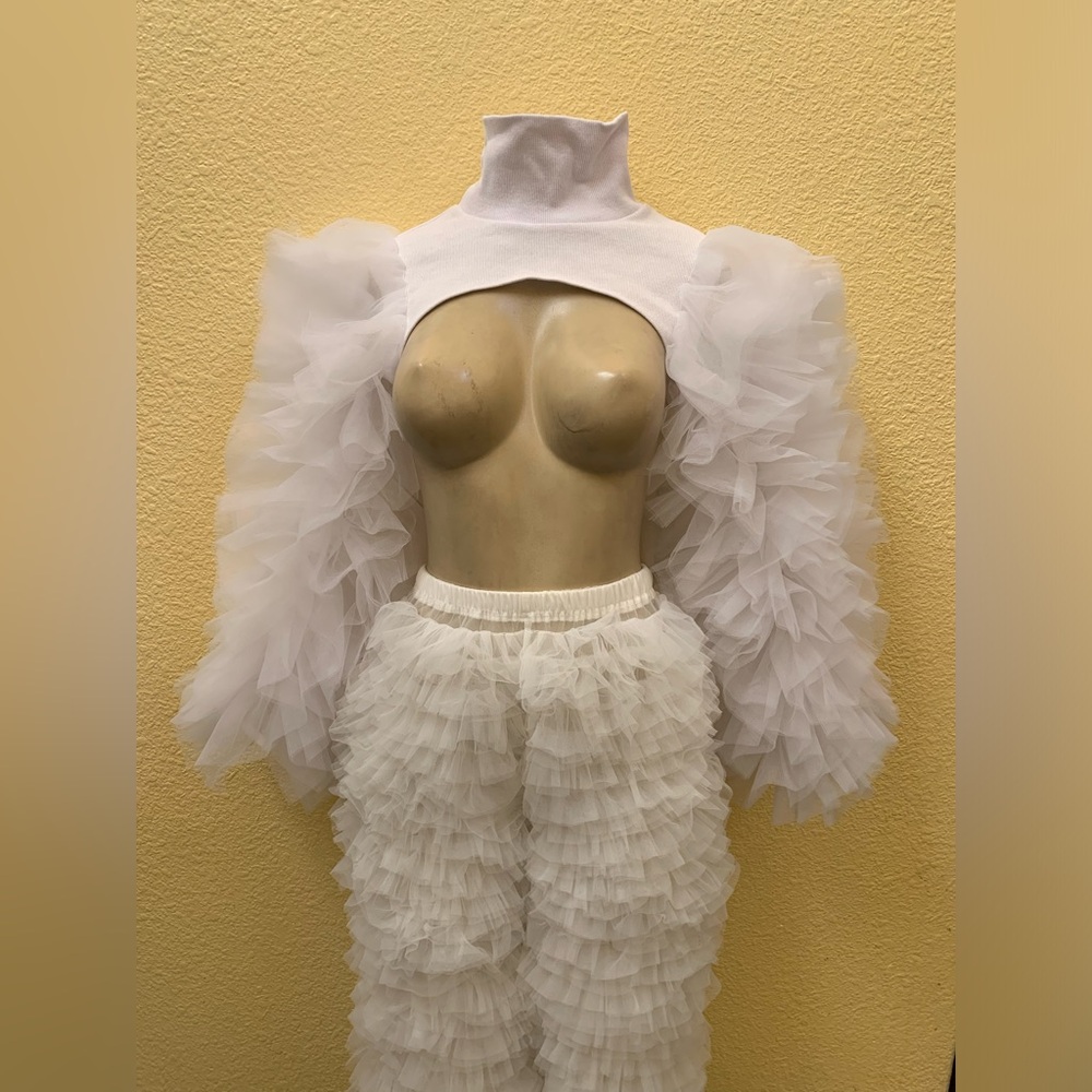 AKIRA Size Small White Virgo Layering Top & Main Character Tulle 2pc Set - Picture 2 of 15